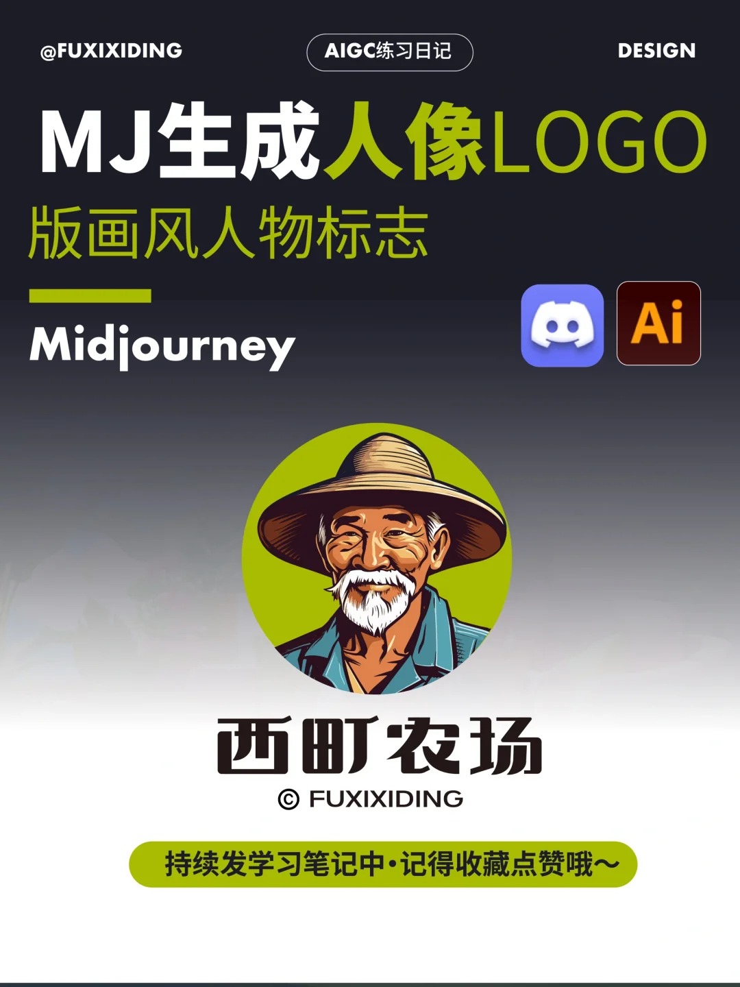 保姆级教程！如何用Midjourney快速生成版画人像Logo？